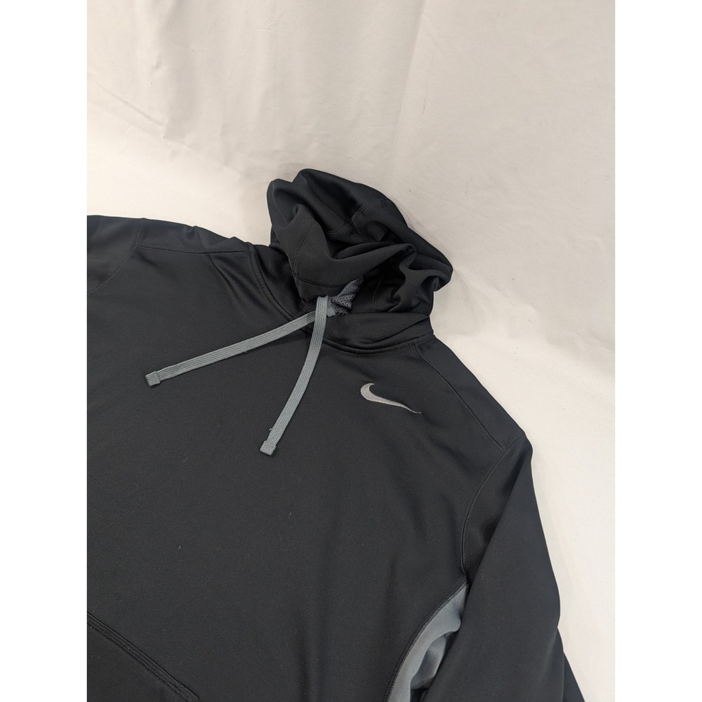 Nike Hoodie‎ Mens XL Black Therma Fit Pullover Fleece Lined Long Sleeve Swoosh